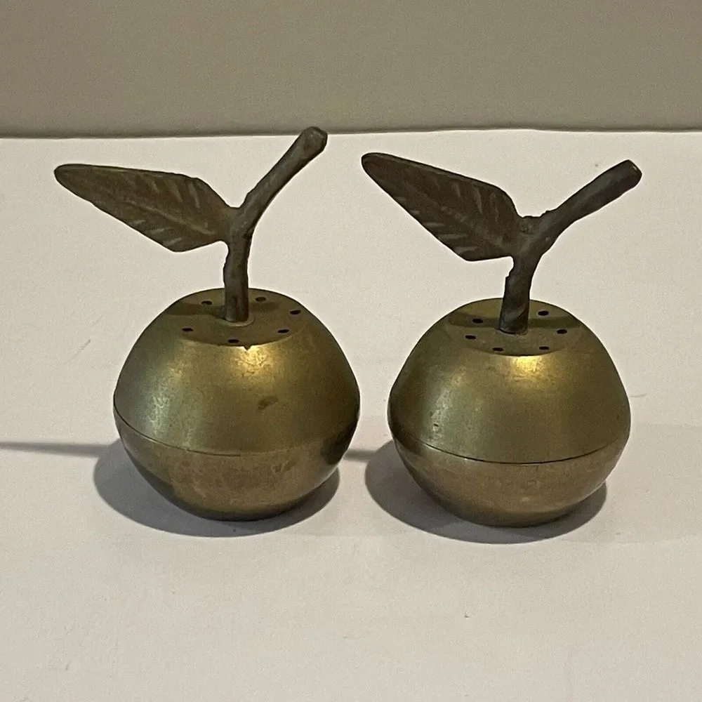 Vintage Brass Apples‎ Salt & Pepper Shakers